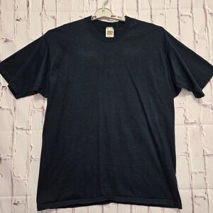 Vintage Fruit of the Loom Lofteez T-Shirt XL Navy Blue Adult Cotton Made in USA
